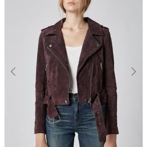 Blank NYC Blackberry Suede Moto Jacket